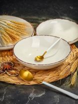 Тарелка суповая, керамика, 20 см, 800 мл, круглая, White Fusion, Daniks, белая