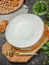 Тарелка обеденная, стеклокерамика, 26.8 см, овальная, Модерн, Daniks, NOP105W