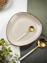 Тарелка десертная, керамика, 23 см, фигурная, Pollen, Daniks, капучино