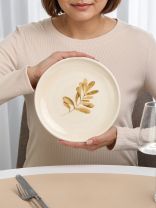 Тарелка доломит, 21х21х2.3 см, круглая, Pollen, Daniks