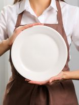 Тарелка обеденная, фарфор, 23 см, круглая, Лейна, Jewel, ПС0004-37, белая