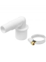 Штуцер для сливных шлангов, 19/22х32 мм, угловой, с хомутом, индивидуальная упаковка, MasterProf