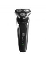 Электробритва аккумуляторная, Polaris, PMR 0307RC wet&dry Pro, роторная, сухое/влажное бритье, 4 Вт, 3 бритвенные головки, 5 лезвий, черный хром, 017418