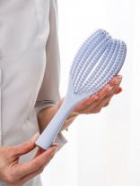 Расческа массажная, 22.5х7.5 см, пластик, пластиковая ручка, розовый, голубая, A100063