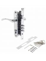 Замок врезной Avers, 1523/60-CR, 28079, ручка в комплекте, цилиндровый, универсальный, хром