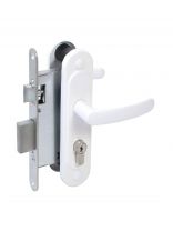 Замок врезной Абсолют, ЗВ4.2-08, БП-00013533, ручка в комплекте, цилиндровый, универсальный, белый глянец