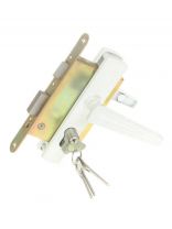 Замок врезной Зенит, ЗВ4-3.01, 00-00000445, ручка в комплекте, цилиндровый, белый