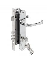 Замок врезной Apecs, 2210/60-CR, 17402, ручка в комплекте, цилиндровый, хром