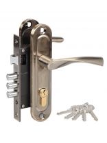 Замок врезной Apecs, 1023/60-AB, 16812, ручка в комплекте, цилиндровый, бронзовый