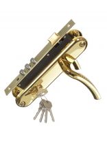 Замок врезной Apecs, 2227/60-G/GM, 17576, ручка в комплекте, цилиндровый, матовое золото