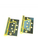 Петля накладная для деревянных дверей, Avers, 100х75х2.5 мм, B2-G, с 2 подшипниками, без врезки, золото