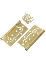 Петля накладная для деревянных дверей, Аллюр, 100х75х2.5 мм, универсальная, 2ВВ SBР, 7501, 2 шт, коробка, латунь