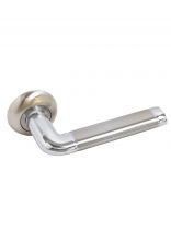 Ручка дверная Стандарт, 28SN/CP, 00013774, матовый никель, хром, алюминиевый сплав
