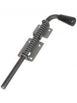 Засов с пружиной, ригель круглый, Домарт, 300 мм, черный