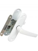 Защелка врезная, Птимаш, ЗЩ-1.45, 8 463, с ручками, белая