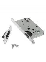 Замок врезной Apecs, 5300-M-CR, 15738, магнит, со смещенным ригелем, без ручек и сердцевины, хром