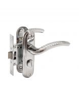 Защелка Булат, ЗЩ1-Д01.04 АЛЬФА, 13 956, с фиксатором, левая наружняя/правая внутренняя, хром