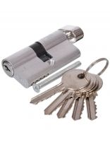 Личинка замка двери Vanger, EL-60-C-NI, 17563, алюминий, 60 мм, с заверткой, никель, 30/30