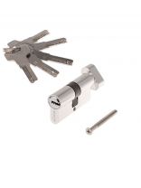 Личинка замка двери Vanger, VM-60-C-CR, 33593, алюминий, 60 мм, с заверткой, хром