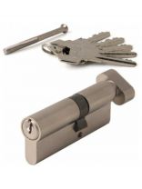 Личинка замка двери Vanger, YC-80(35C/45)-C-CR, 30583, чугун, 80 мм, с заверткой, хром/никель