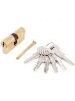 Личинка замка двери Аллюр, A 60-6К ВР, 1 259, 60 мм, золото, латунь, 6 ключей