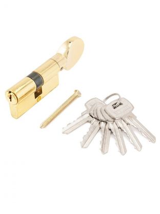 Личинка замка двери Аллюр, A.G 70-6К BP, 980, 70 мм, ключ-вертушка, золото, 5 ключей, блистер