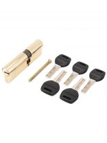 Личинка замка двери Аллюр, HD F 90-5К BP, 7 804, 90 мм, золото, 5 перфоключей