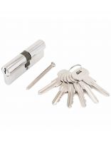 Личинка замка двери Аллюр, A 80-6К CP, 1 262, 80 мм, хром, латунь, 6 ключей