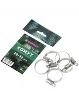 Хомут обжимной червячный, 20-32 мм, нержавеющая сталь, 5 шт, индивидуальная упаковка, Grandy