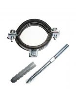 Хомут для крепления трубы, 6", 159-166 мм, сталь, оцинкованный, с резиновым уплотнителем, MasterProf, М10 с шурупом и дюбелем, ИС.140027