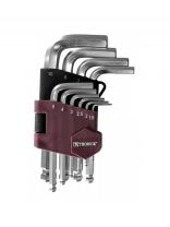 Набор ключей имбусовых, HKSB10S, 10 предметов, Thorvik, 1.5-10 мм, шестигранник, короткий, с шаром, 53064