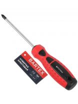 Отвертка крестовая, Bartex, PH2, 2х100 мм, антискользящая двухкомпонентная, CrV сталь, Любитель