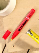 Маркер меловой для временной разметки, стираемый, красный, Lekon, Mel, 14514