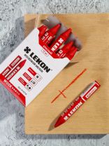 Мелок восковой для мокрых и грязных поверхностей, 12 шт, красный, Lekon, Wosk, 14710