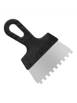 Шпатель для клея, нержавеющая сталь, 150 мм, зубчатый, 10х10 мм, рукоятка пластик, Мастер, 12-8-150
