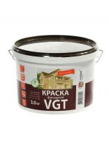 Краска водно-дисперсионная, VGT, акриловая, фасадная, матовая, белоснежная, 3 кг