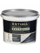 Краска водно-дисперсионная, Estima, полиакриловая, фасадная, матовая, белая, 13 кг, атмосферостойкая