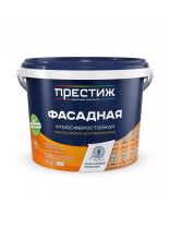 Краска водно-дисперсионная, Престиж, F20 ВД-АК-101, акриловая, фасадная, влагостойкая, матовая, супербелая, 4.5 кг