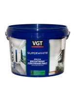 Краска водно-дисперсионная, VGT, акриловая, универсальная, моющаяся, влагостойкая, матовая, супербелая, 3 кг