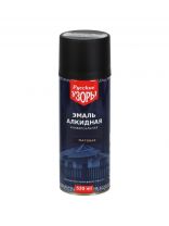 Эмаль аэрозольная, Русские узоры, универсальная, алкидная, матовая, черная, 520 мл