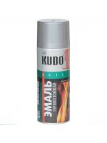 Эмаль аэрозольная, KUDO, термостойкая, кремнийорганическая, матовая, серебристая, 520 мл, KU-5001