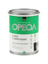 Эмаль Ореол, для внутренних и наружных работ, акриловая, глянцевая, черная, 1 кг
