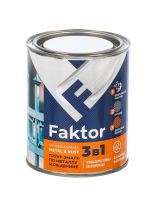 Грунт-эмаль Ярославские Краски, Faktor, по ржавчине, алкидная, синяя, 0.8 кг