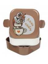 Контейнер пищевой для обеда пластик, 0.4, 0.4 л, 13х12.5х8.5 см, Idea, Совы, М1232