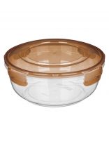 Контейнер пищевой пластик, 2.25 л, 21.5х21.5х9.2 см, коричневый, круглый, IDIland, Lock, 231112240/00