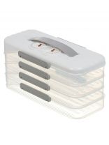 Контейнер пластик, 30х23х14.5 см, белый, прямоугольный, 4-х ярусный, Y4-8593