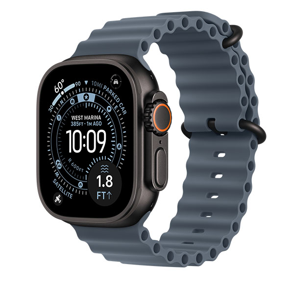 Apple Watch Ultra 3 GPS, 49mm, Black Titanium + ремешок Ocean Band «Anchor Blue»