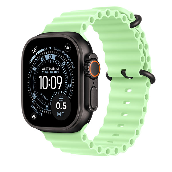 Apple Watch Ultra 3 GPS, 49mm, Black Titanium + ремешок Ocean Band «Neon Green»