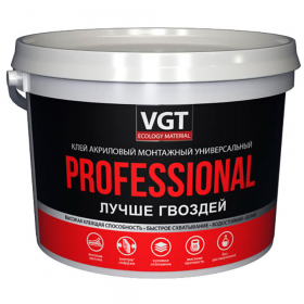 Клей Монтажный VGT Professional 3кг Белый, Акриловый, Универсальный / ВГТ Профессионал