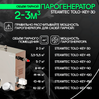 Парогенератор Steamtec TOLO KEY 30 - 3 кВт